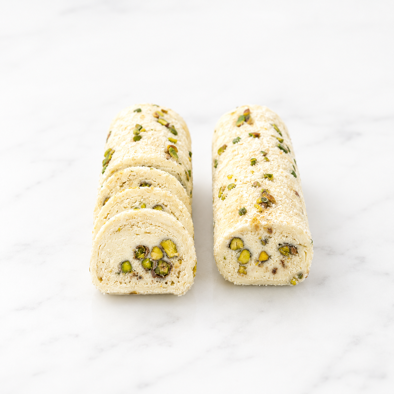 Coconut Pistachio Wrapped Turkish Delight