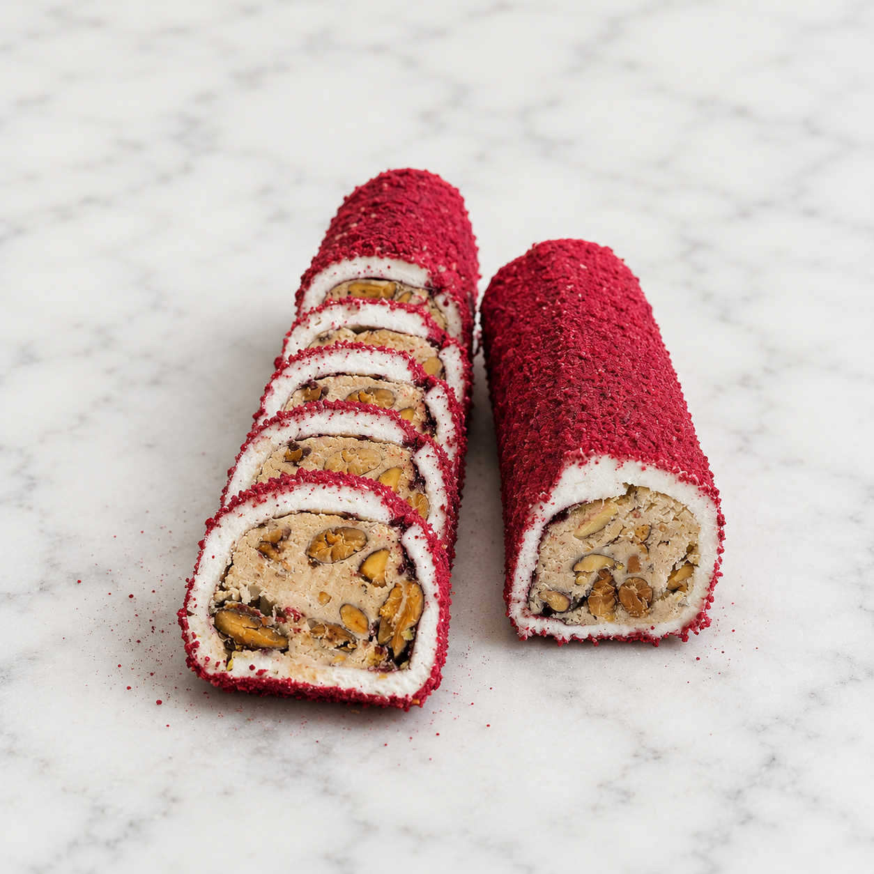 Raspberry Almond Wrapped Turkish Delight
